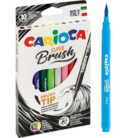 FLAMASTRY Z PĘDZELKIEM CARIOCA 42937 BRUSH TIP 160-2165 MIX*10SZT