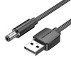KABEL ZASILAJĄCY USB 2.0 DO DC 5.5MM BARREL JACK 5V VENTION CEYBG 1,5M (CZARNY)