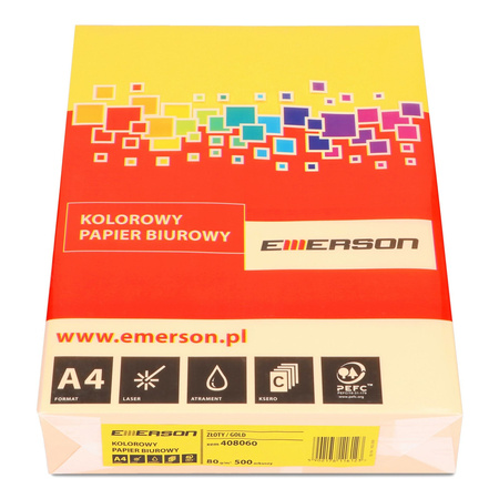 PAPIER KSERO KOLOR A4 EMERSON ZŁOTY 80G 500 ARK
