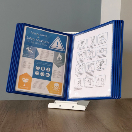 SYSTEM PREZENTACYJNY NA BIURKO Z 10 PANELAMI A4 LEVIATAN NIEBIESKI