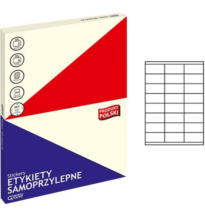 ETYKIETY SAMOPRZYLEPNE 70X36MM GRAND 150-1040 BIAŁE 100ARK*24SZT
