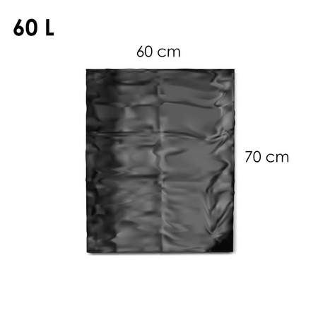 WORKI NA ŚMIECI LDPE CZARNE 60L 50SZT