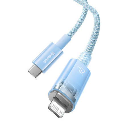 KABEL SZYBKO ŁADUJĄCY BASEUS USB-C DO LIGHTNING  EXPLORER SERIES 1M, 20W (NIEBIESKI)