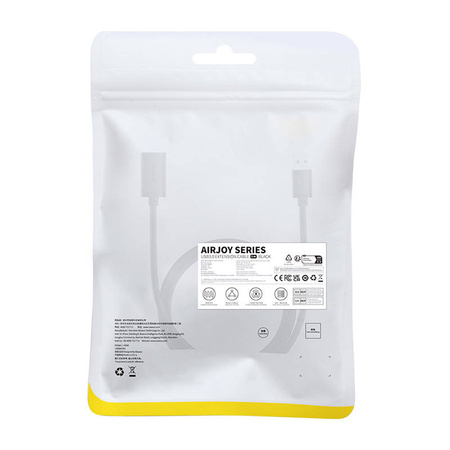 PRZEDŁUZACZ BASEUS USB 3.0 MĘSKI DO ŻEŃSKI, AIRJOY SERIES, 1M (CZARNY)