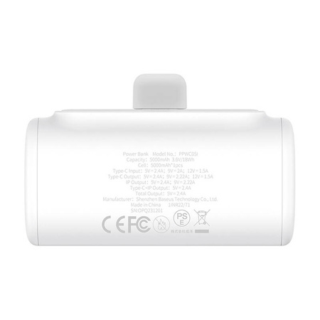 Powerbank BASEUS Compact IP 5000mAh 20W (biały)