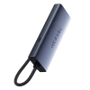 Hub Baseus UltraJoy Series Lite 4-Port (USB do USB 3.0*3+RJ45*1+USB-C 5V) (szary)