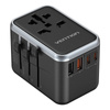ADAPTER PODRÓŻNY UNIWERSALNY 65W VENTION FJFB0 GAN 2XUSB-C 2XUSB-A (CZARNY)