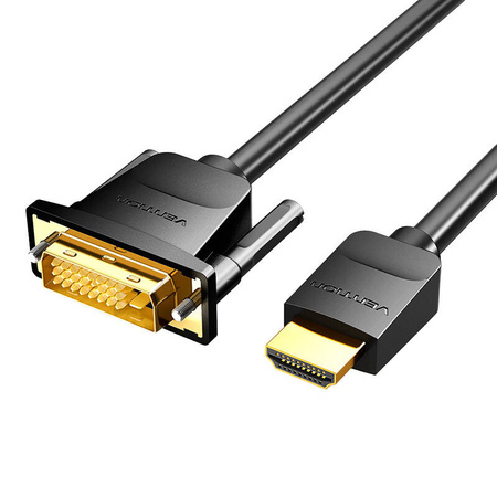 KABEL HDMI DO DVI (24+1) VENTION ABFBH 2M, 4K 60HZ/ 1080P 60HZ (CZARNY)