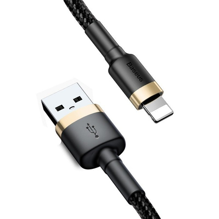 KABEL USB LIGHTNING  BASEUS CAFULE 2A 3M (ZŁOTO-CZARNY)
