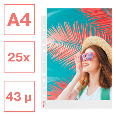 KOSZULKI GROSZKOWE A4 ESSELTE 628486 MIX 43MIC 25SZT
