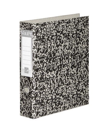 SEGREGATOR A4 TEKTURA VAUPE MARMUREK 75MM 020/99 CZARNO-BEŻOWY DŹWIGNIOWY