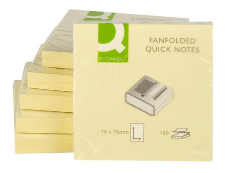 KARTECZKI SAMOPRZYLEPNE 76X76MM Q-CONNECT Z-NOTES JASNO ŻÓŁTE 100KART