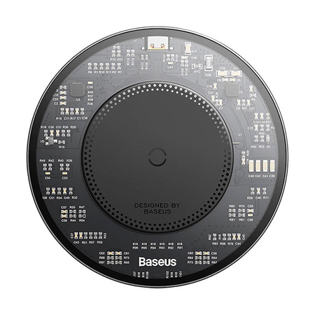 BEZPRZEWODOWA ŁADOWARKA INDUKCYJNA BASEUS SIMPLE 2, 15W Z KABLE USB-C DO USB-C (CZARNA)