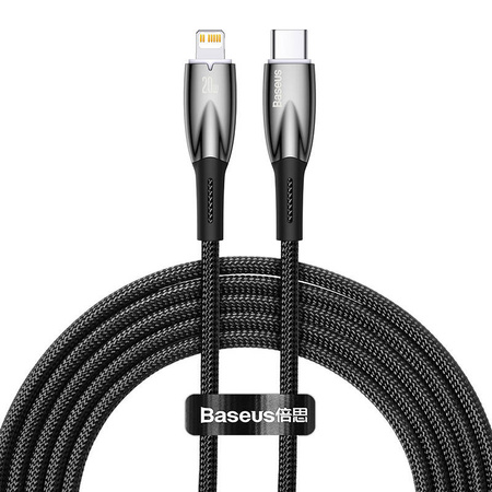 KABEL USB-C DO LIGHTNING BASEUS GLIMMER, 20W, 2M (CZARNY)