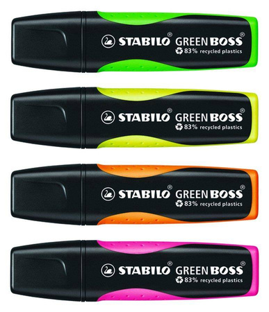ZAKREŚLACZ STABILO BOSS GREEN 6070/4 MIX*4 2-5MM 4SZT.
