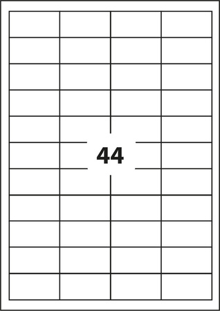 ETYKIETY SAMOPRZYLEPNE 48.5X25.4MM D.RECT BIAŁE 100ARK*44SZT