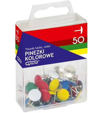 PINEZKI KOLOROWE W POJEMNIKU PLASTIKOWYM GRAND 110-1115 50SZT