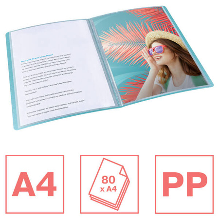 ALBUM OFERTOWY A4 ESSELTE COLOUR'BREEZE 626227 NIEBIESKI PLASTIK 40 KOSZULEK