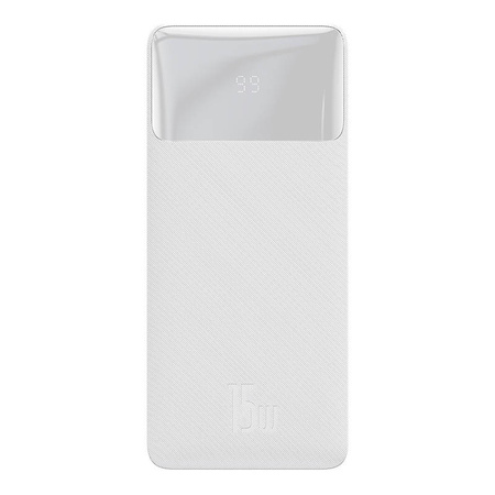 POWERBANK BASEUS BIPOW 20000MAH, 2XUSB, USB-C, 15W (BIAŁY)