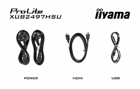 IIYAMA MONITOR 24 CALE XUB2497HSU-B1 IPS.HDMI.DP.2X2W.2XUSB(2.0).HAS(150MM). 250CD.1MS.100HZ