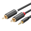 UGREEN AV102 KABEL 2X RCA (CINCH) JACK 3.5 MM 3M (CZARNY)