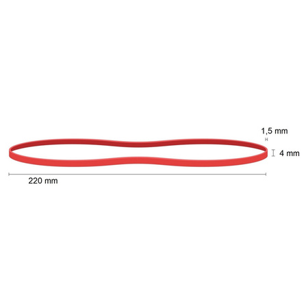 GUMKI RECEPTURKI 220X1,5X4 ŚR.140 1KG CZERWONE