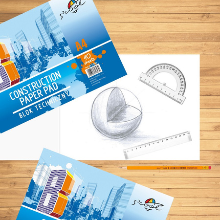 BLOK TECHNICZNY A4 S'COOL BIAŁY 10KART