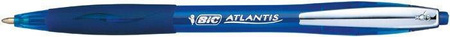 DŁUGOPIS AUTOMATYCZNY Z METALOWYM KLIPEM Z GUMOWYM UCHWYTEM BIC ATLANTIS SOFT 9021322 NIEBIESKI 1.0MM NIEBIESKA OBUDOWA