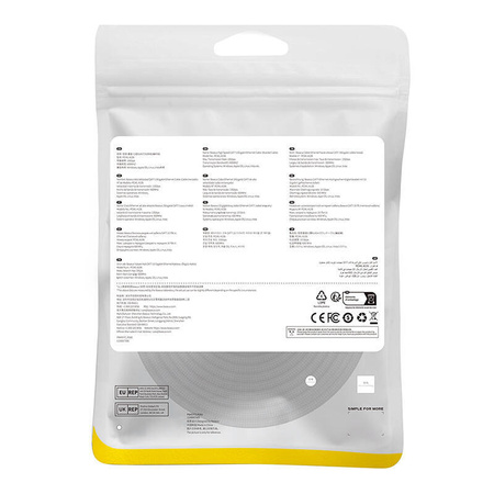 KABEL SIECIOWY W OPLOCIE KAT. 7 BASEUS ETHERNET RJ45, 10GBPS, 20M (CZARNY)