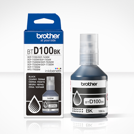 BROTHER ORYGINALNY INK / TUSZ BTD100BK, BLACK, 7500S, 108ML