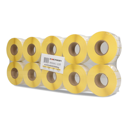 ETYKIETY SAMOPRZYLEPNE 32X20MM TERMICZNE W ROLCE EMERSON TERMO ECO BIAŁE 10ROLEK*2000SZT