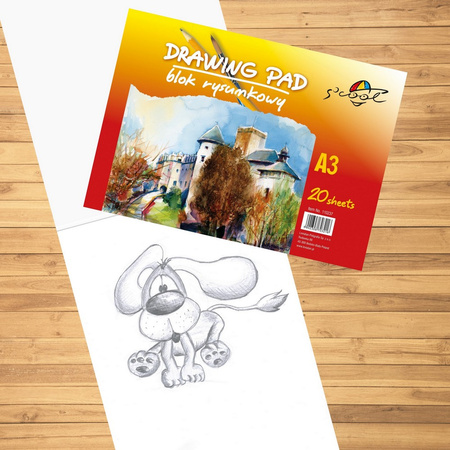 BLOK RYSUNKOWY A3 S'COOL BIAŁY 20KART