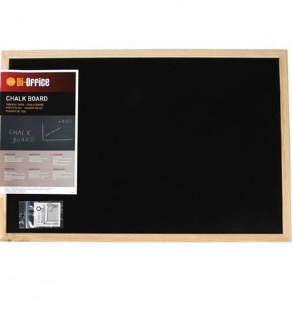 TABLICA KREDOWA 40X60CM BI-OFFICE CZARNA RAMA DREWNIANA