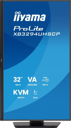 IIYAMA MONITOR 31,5 CALA XB3294UHSCP-B1.4K,VA,2XHDMI,DP,USB-C DOCK 95W, PIP,RJ45, 400CD, 2MS, 4XUSB, KVM,SYNC,2X5W, HAS (150) PIVOT,