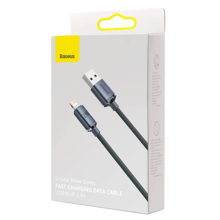 KABEL USB DO LIGHTNING BASEUS CRYSTAL SHINE, 2.4A, 2M (CZARNY)