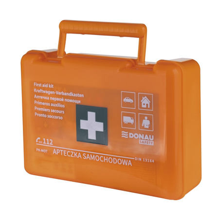 APTECZKA SAMOCHODOWA DONAU SAFETY POMARAŃCZOWA PUDEŁKO Z TWORZYWA