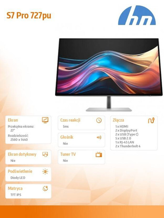 HP INC. MONITOR 27 CALI S7 PRO 727PU QHD TB4 8J9E6AA