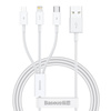 KABEL SZYBKIEGO ŁADOWANIA  BASEUS SUPERIOR DATA USB DO M+L+C 3.5A 1M(WHITE)