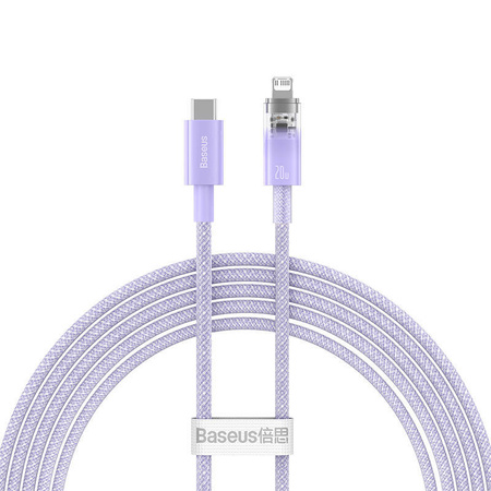 KABEL SZYBKO ŁADUJĄCY BASEUS USB-C DO LIGHTNING EXPLORER SERIES 2M, 20W (FIOLETOWY)
