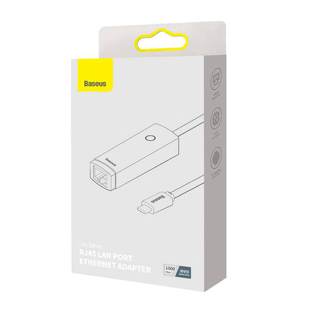 ADAPTER SIECIOWY BASEUS LITE SERIES USB-C DO RJ45 (SZARY)