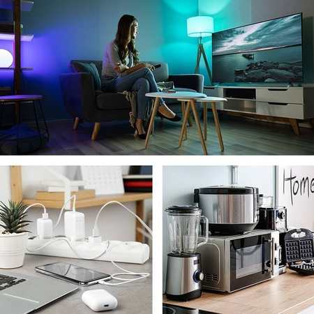 QOLTEC LISTWA ANTYPRZEPIĘCIOWA | 8 GNIAZD | 1,8M