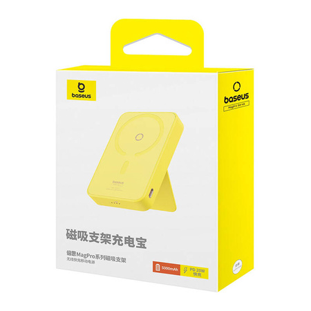 POWERBANK MAGNETYCZNY BASEUS MAGPRO MAGNETIC 5000MAH 20W, MAGSAFE (ŻÓŁTY)