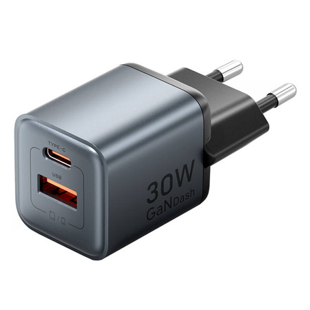 ŁADOWARKA GAN VENTION USB-C + USB-A 30W (SZARA)