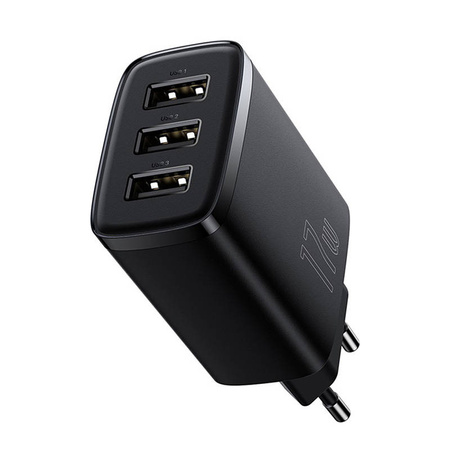 Ładowarka sieciowa BASEUS Compact Quick Charger 17W 3xUSB (czarna)