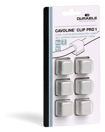 KLIPS NA KABEL SAMOPRZYLEPNY DURABLE CAVOLINE CLIP PRO 504210 SZARY 6 SZTUK