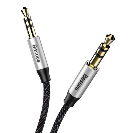 KABEL AUDIO MINI JACK 3,5MM AUX BASEUS YIVEN 1M (CZARNO-SREBRNY)