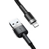 KABEL LIGHTNING USB BASEUS CAFULE 2,4A 1M (SZARO-CZARNY)