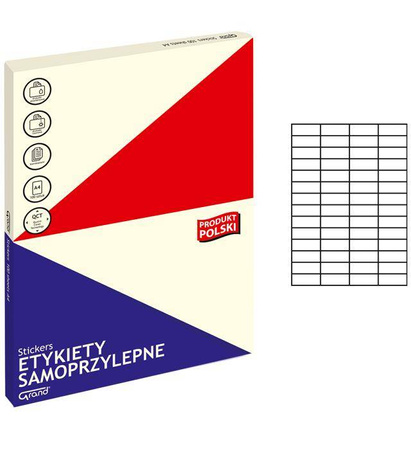 ETYKIETY SAMOPRZYLEPNE 52.5X21.2MM GRAND 150-1031 BIAŁE 100ARK*56SZT