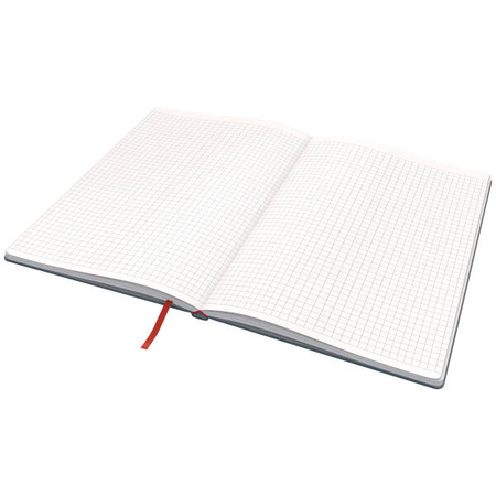 NOTATNIK B5 LEITZ COSY SOFT TOUCH 44820089 AKSAMITNY SZARY W KRATKĘ TWARDA OPRAWA 96 KARTEK