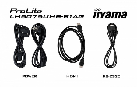IIYAMA MONITOR 50 CALI LH5075UHS-B1AG,24/7,VA,ANDROID.11,4K,3XHDMI,DP,RJ45, 2XUSB,2X10W